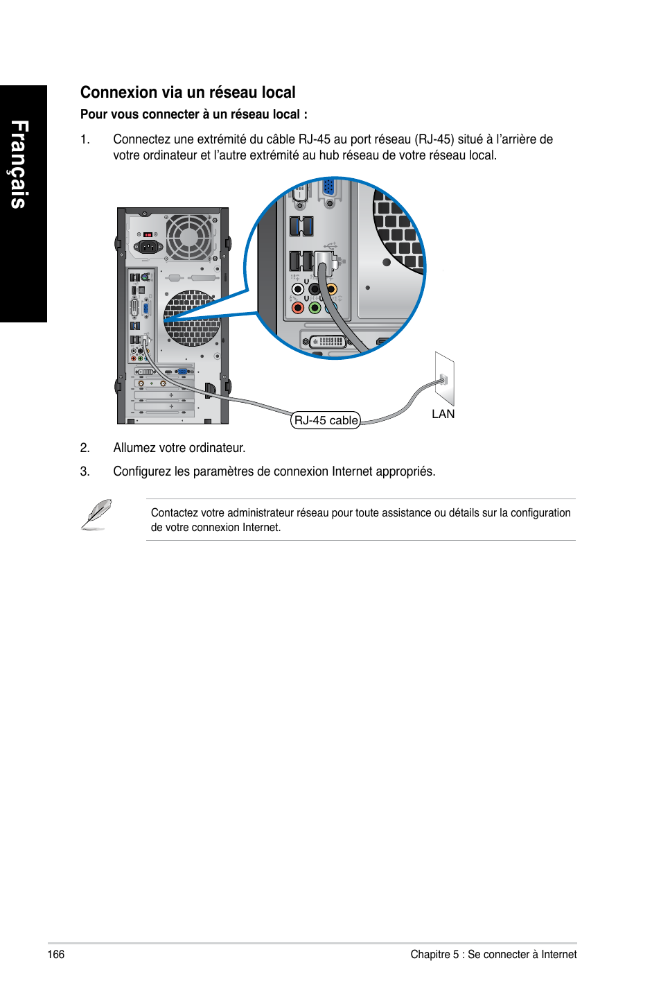 Fra nç ais fr an ça is, Connexion via un réseau local | Asus BM1845 User Manual | Page 168 / 644