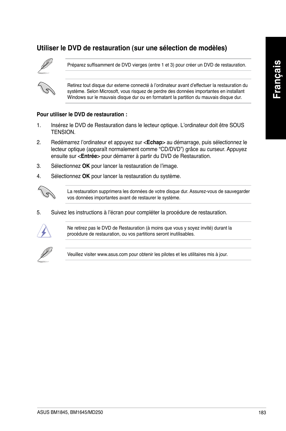 Fra nç ais fr an ça is | Asus BM1845 User Manual | Page 185 / 644