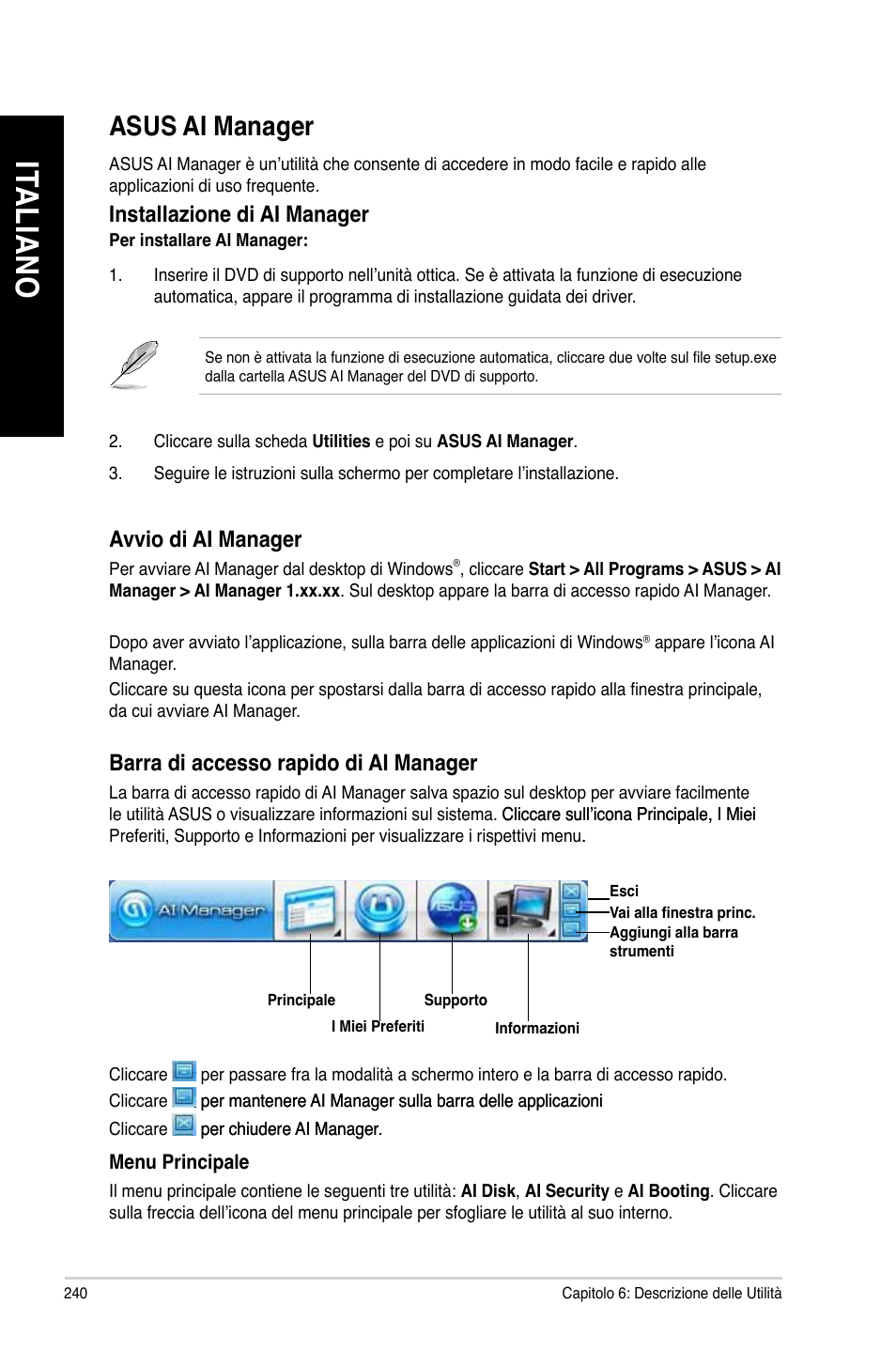 Asus ai manager, Ita lia no it al ia no ita lia no it al ia no | Asus BM1845 User Manual | Page 242 / 644