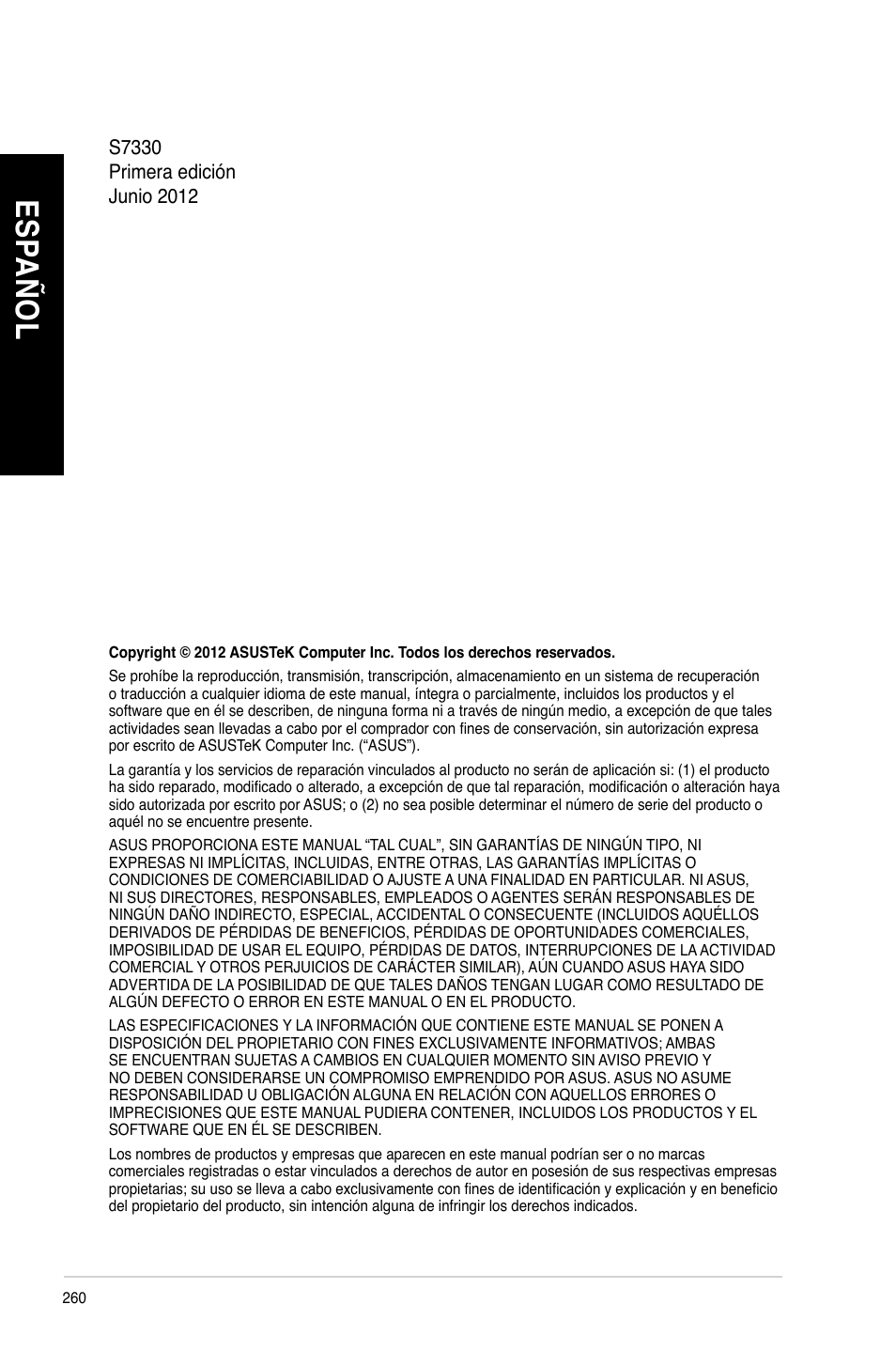 Es pa ño l es pa ño l es pa ño l es pa ño l | Asus BM1845 User Manual | Page 262 / 644