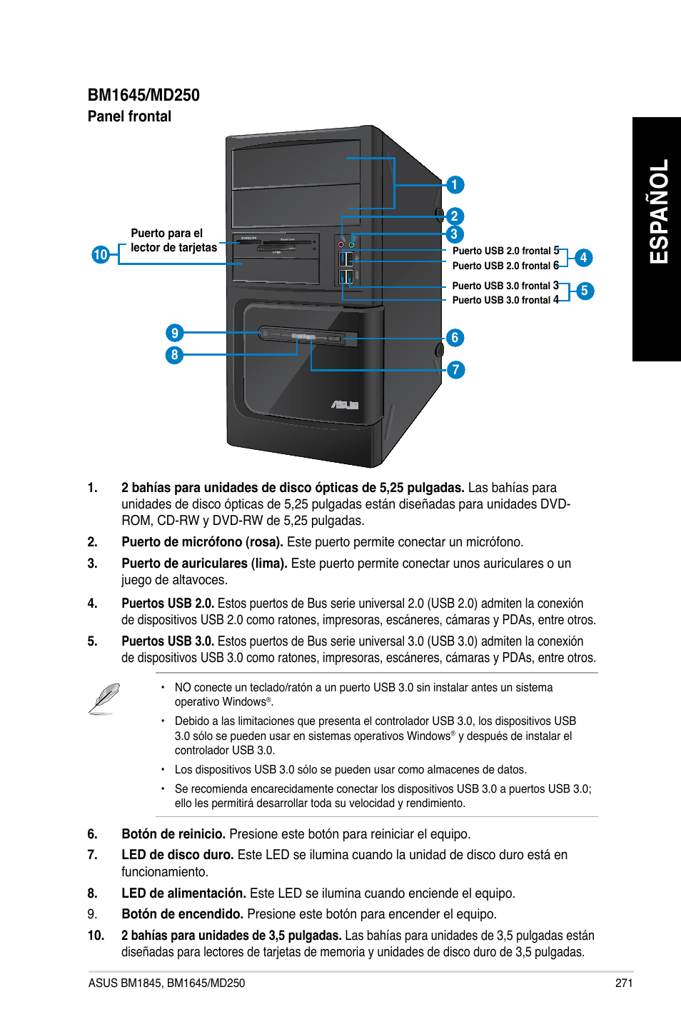 Es pa ño l es pa ño l | Asus BM1845 User Manual | Page 273 / 644