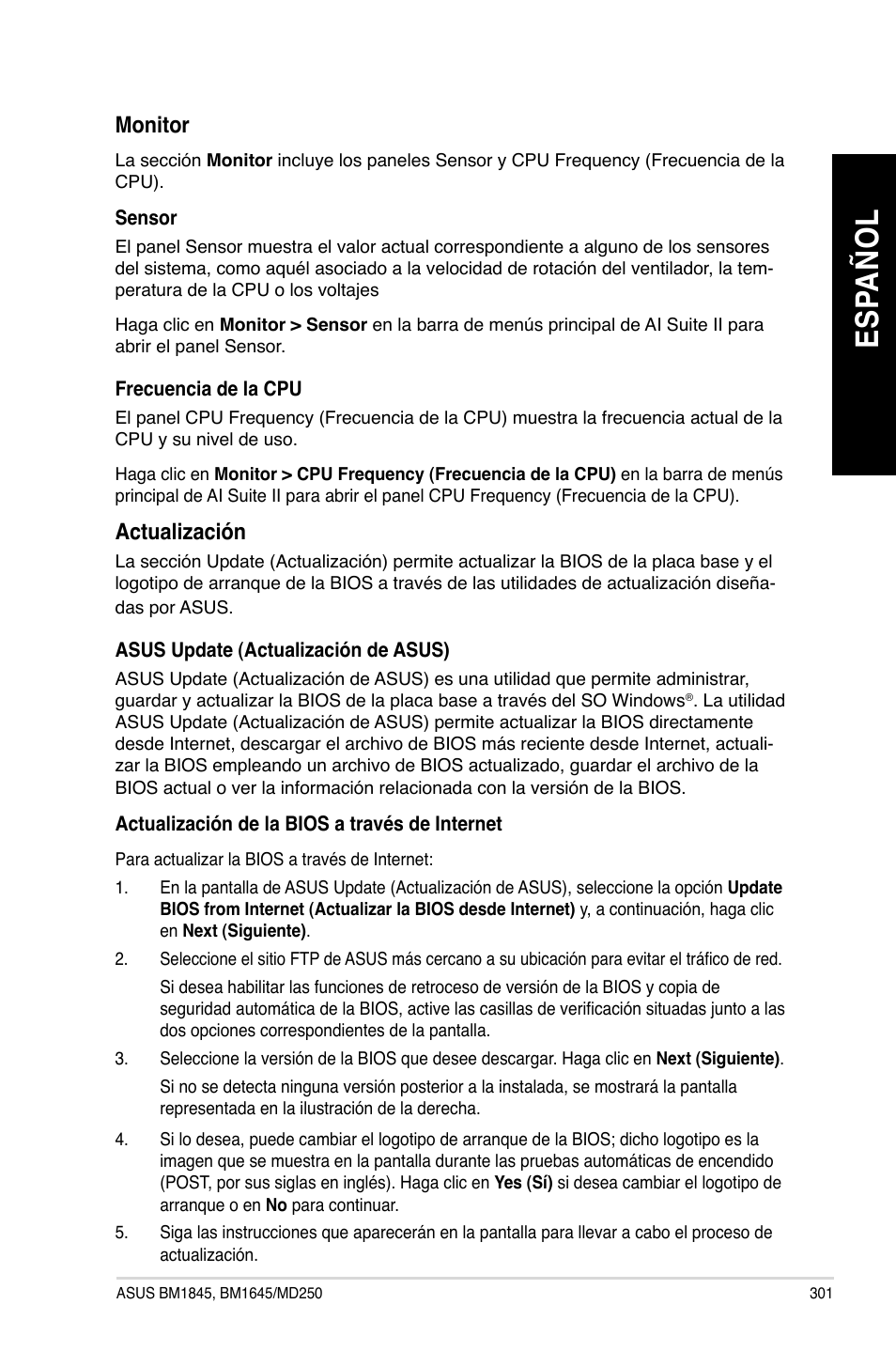 Es pa ño l es pa ño l | Asus BM1845 User Manual | Page 303 / 644