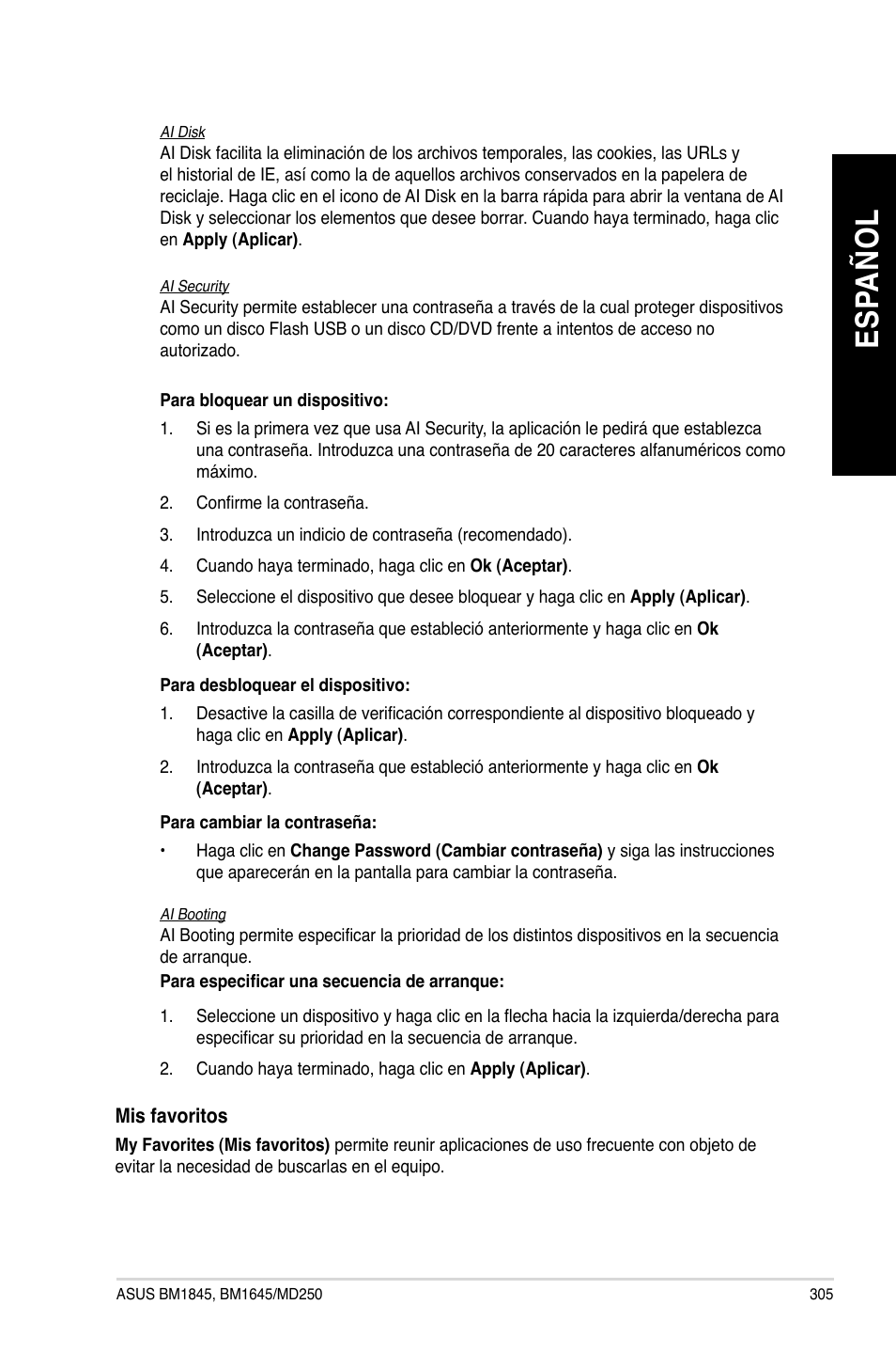 Es pa ño l es pa ño l | Asus BM1845 User Manual | Page 307 / 644