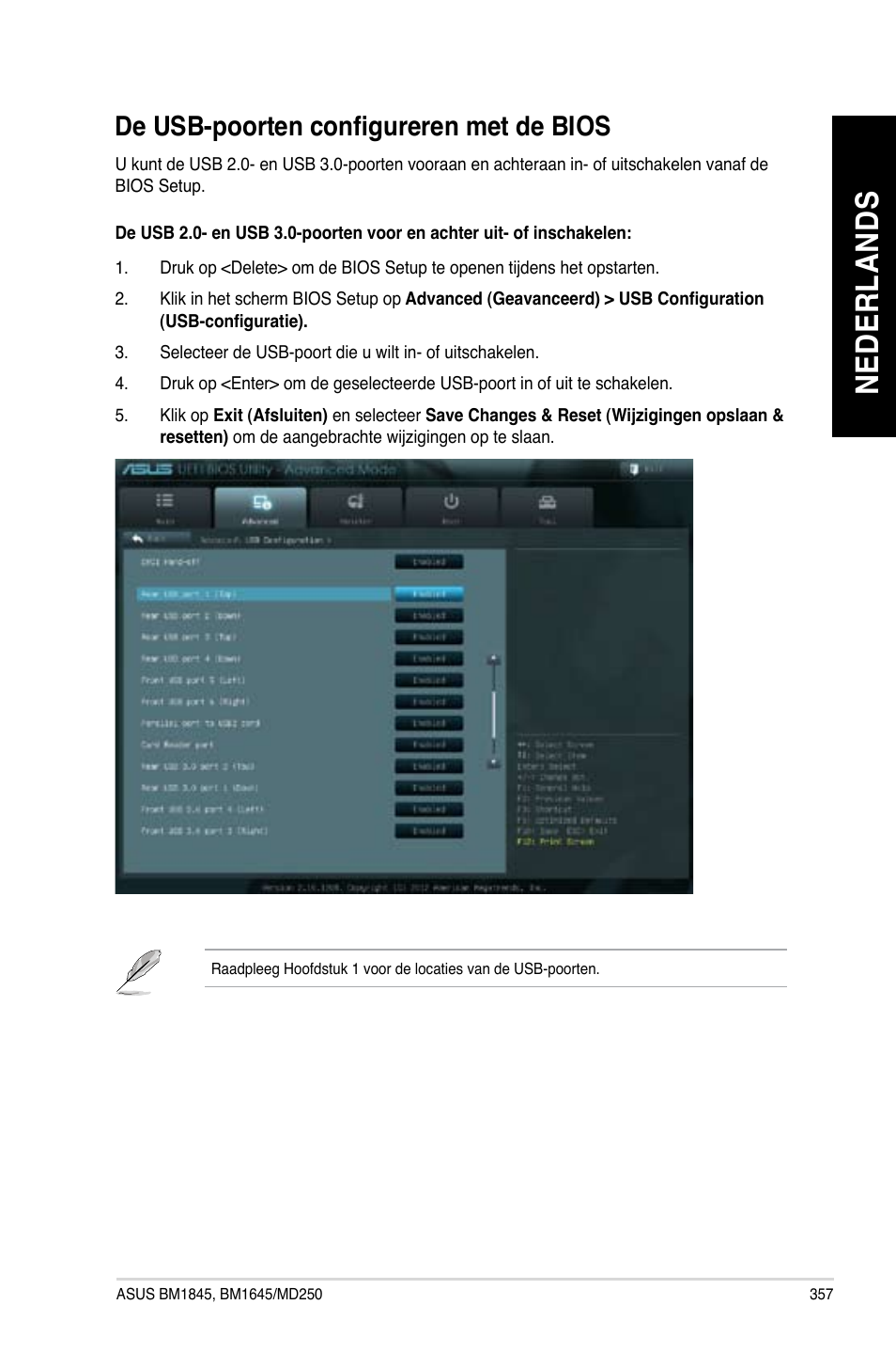 De usb-poorten configureren met de bios, Ne de rl an ds ne de rl an ds | Asus BM1845 User Manual | Page 359 / 644