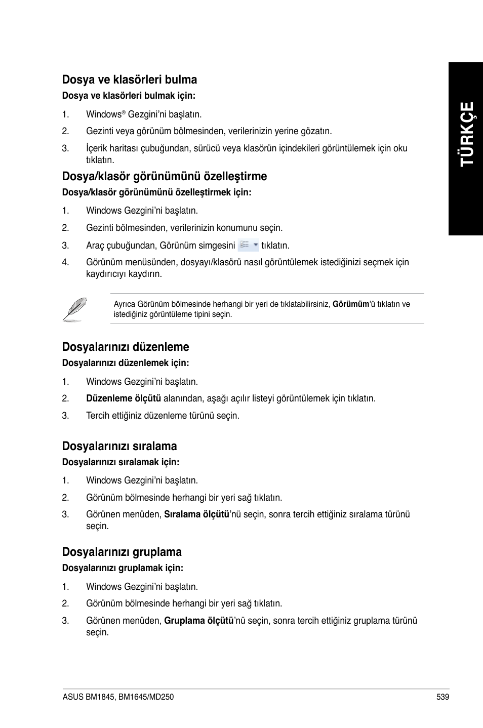 Tü rk çe tü rk çe tü rk çe tü rk çe | Asus BM1845 User Manual | Page 541 / 644