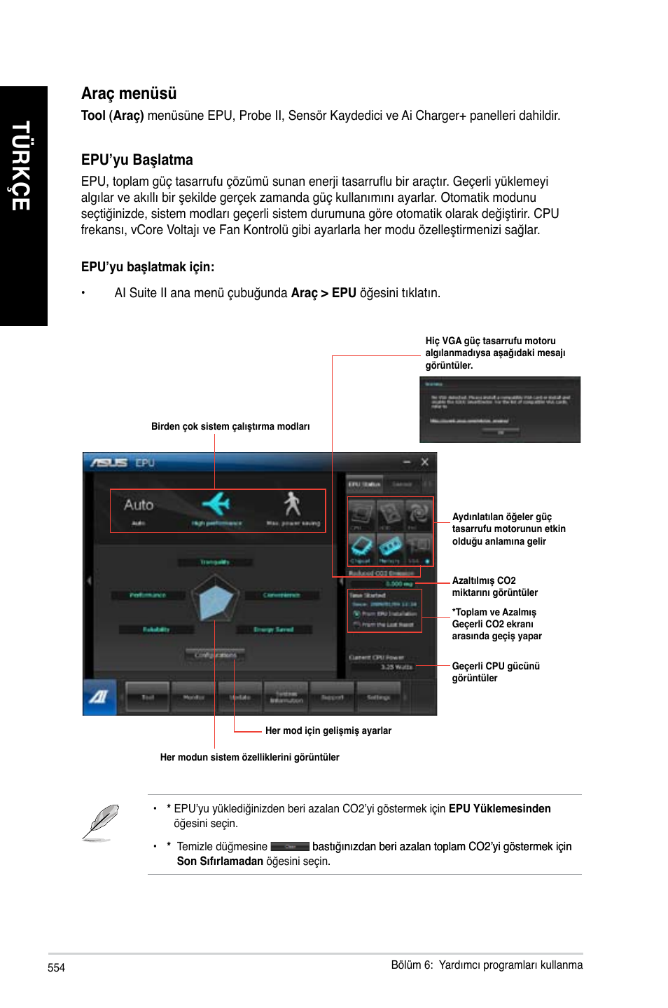 Tü rk çe tü rk çe tü rk çe tü rk çe, Araç menüsü | Asus BM1845 User Manual | Page 556 / 644