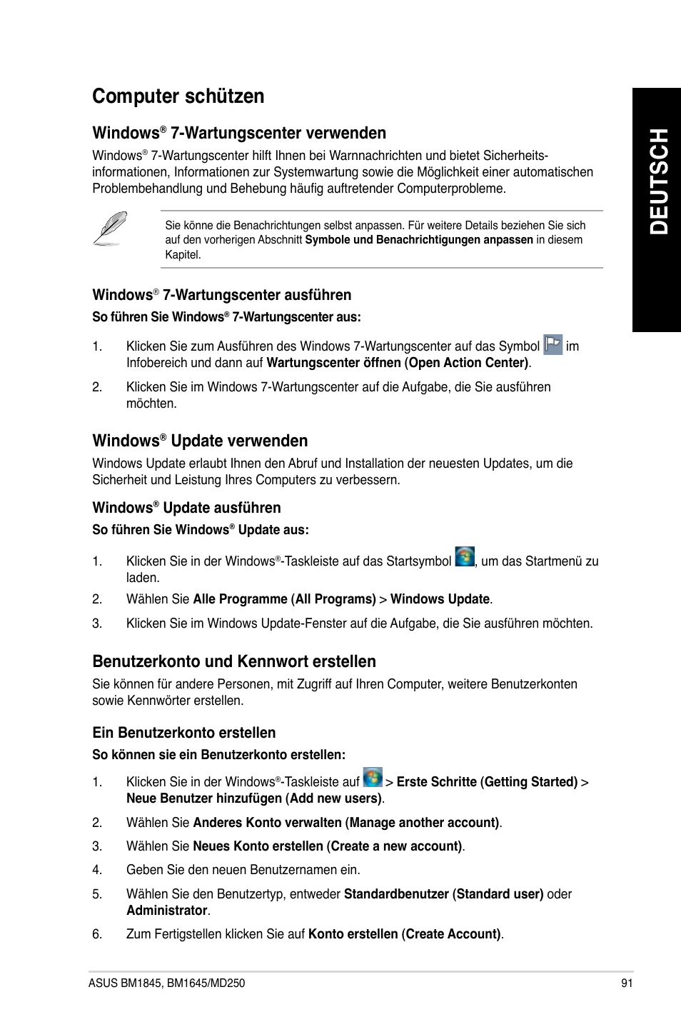 Computer schützen, De ut sc h de ut sc h, Computer.schützen | Asus BM1845 User Manual | Page 93 / 644