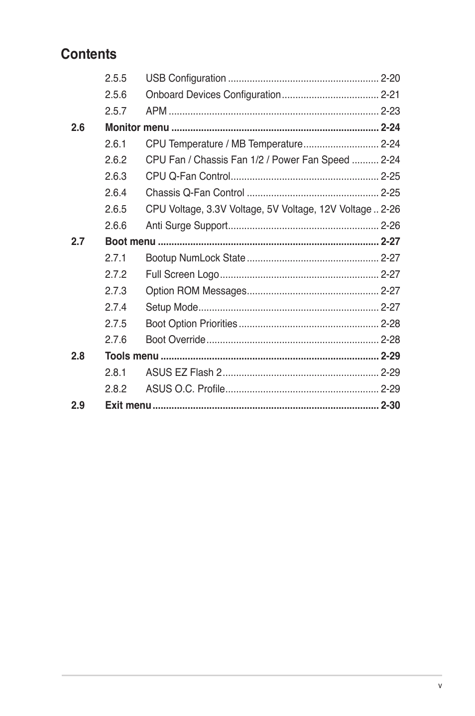 Asus P8P67 LE User Manual | Page 5 / 84