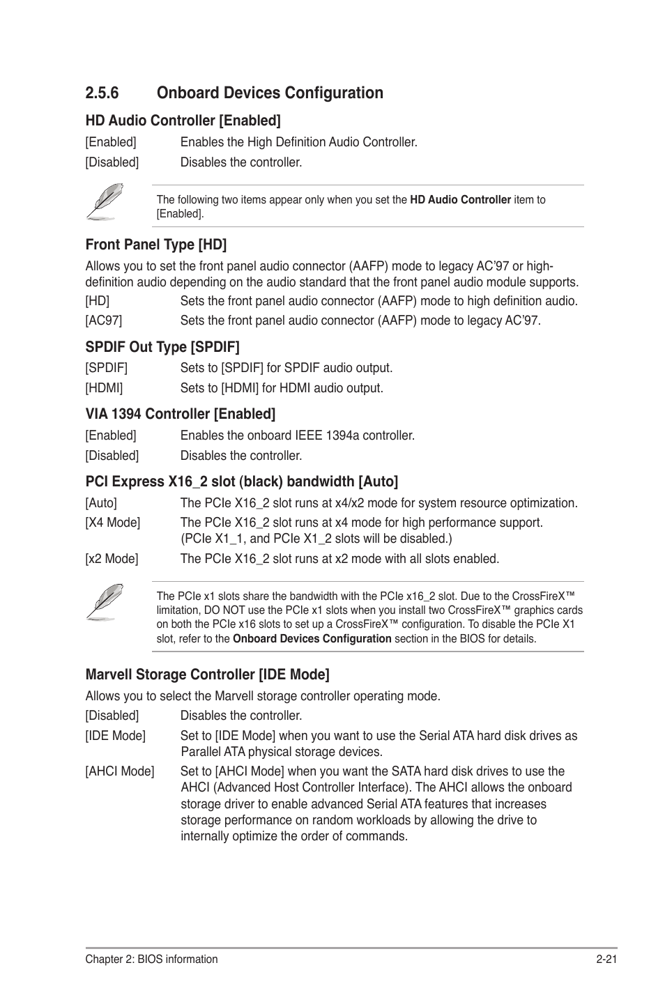6 onboard devices configuration, Onboard devices configuration -21 | Asus P8P67 LE User Manual | Page 73 / 84