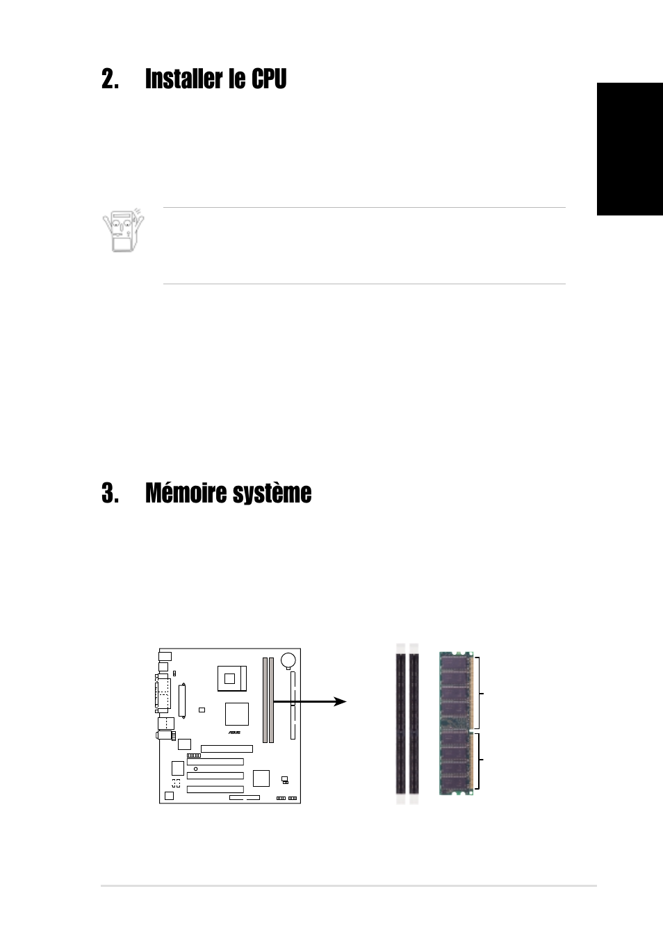 Mémoire système, Installer le cpu | Asus P4V533-MX User Manual | Page 3 / 16