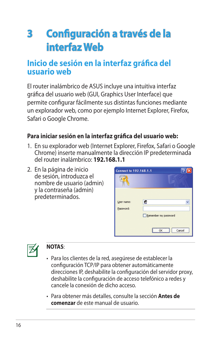 3 configuración a través de la interfaz web, 3 configuración a través de la interfaz web | Asus RT-N65R User Manual | Page 16 / 70
