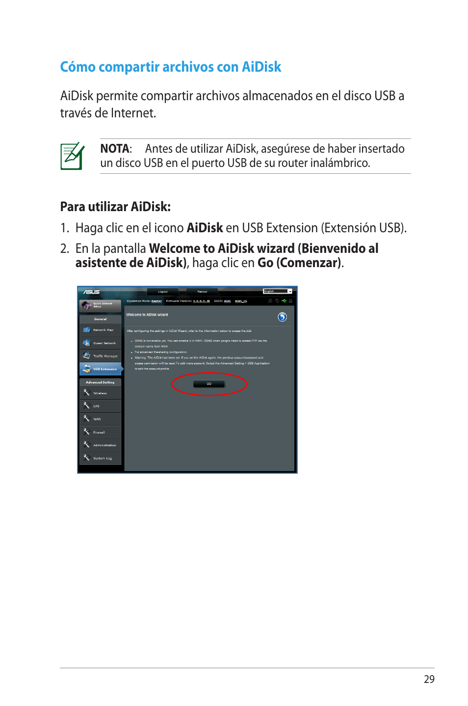 Cómo compartir archivos con aidisk | Asus RT-N65R User Manual | Page 29 / 70