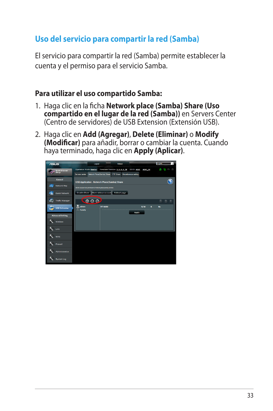 Uso del servicio para compartir la red (samba) | Asus RT-N65R User Manual | Page 33 / 70