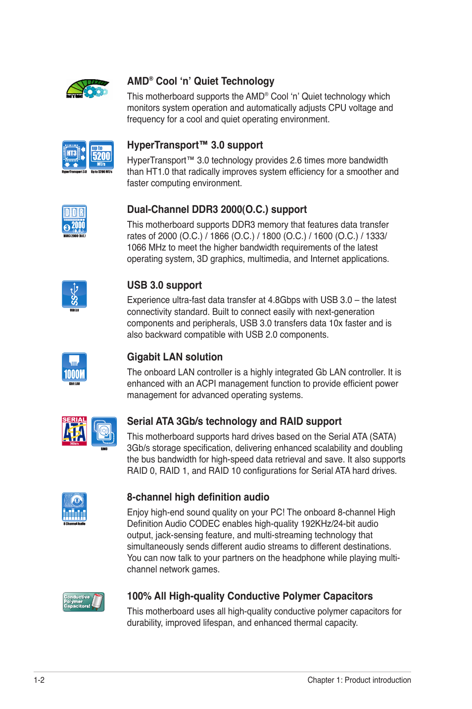 Asus M5A78L/USB3 User Manual | Page 12 / 66