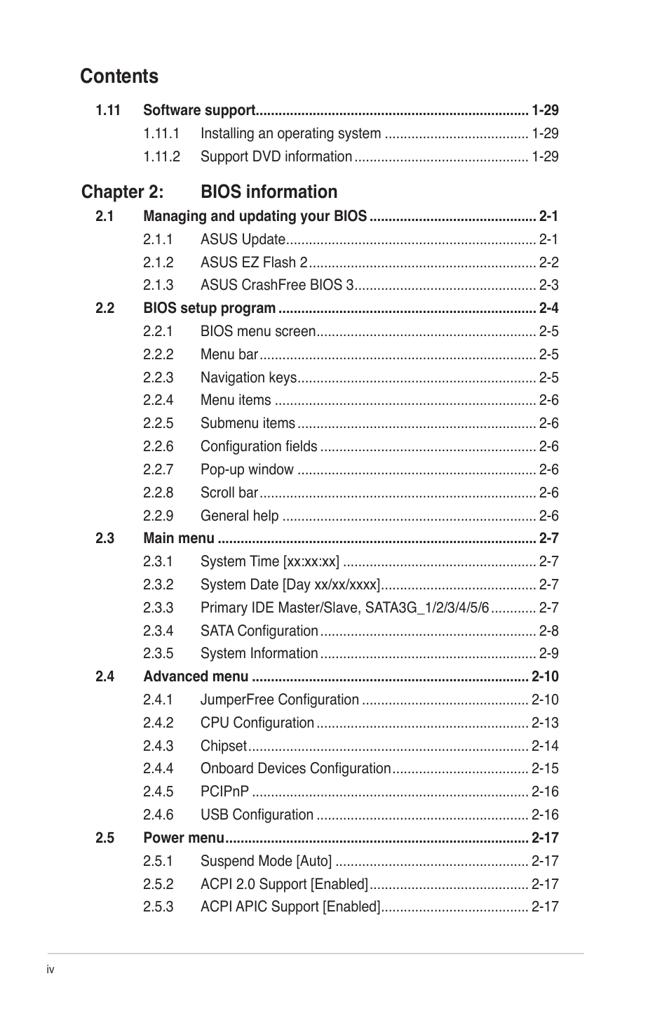 Asus M5A78L/USB3 User Manual | Page 4 / 66