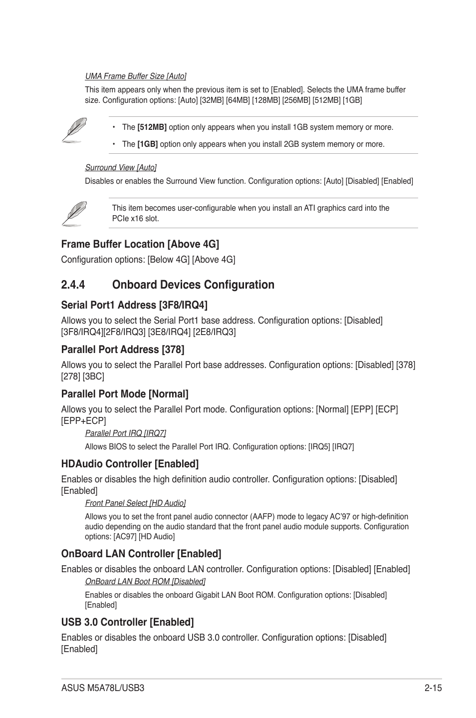 4 onboard devices configuration, 4 onboard devices configuration -15 | Asus M5A78L/USB3 User Manual | Page 55 / 66