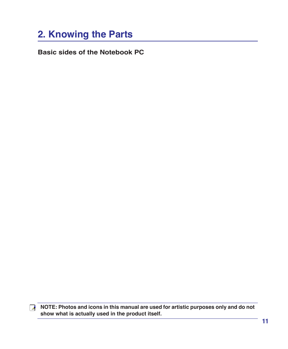 Knowing the parts | Asus VX2 User Manual | Page 11 / 101