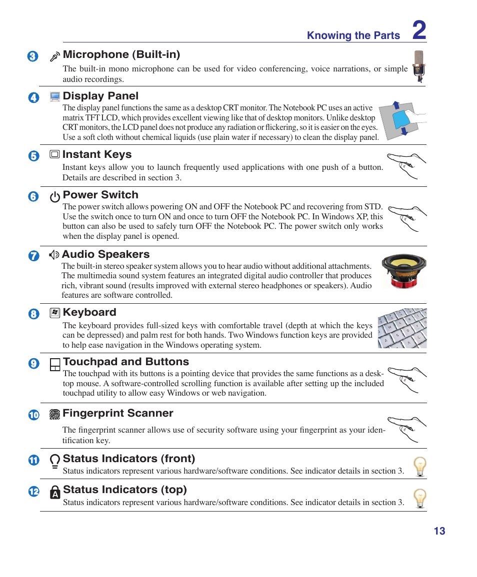 Asus VX2 User Manual | Page 13 / 101