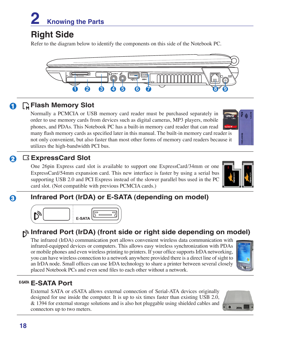 Right side | Asus VX2 User Manual | Page 18 / 101