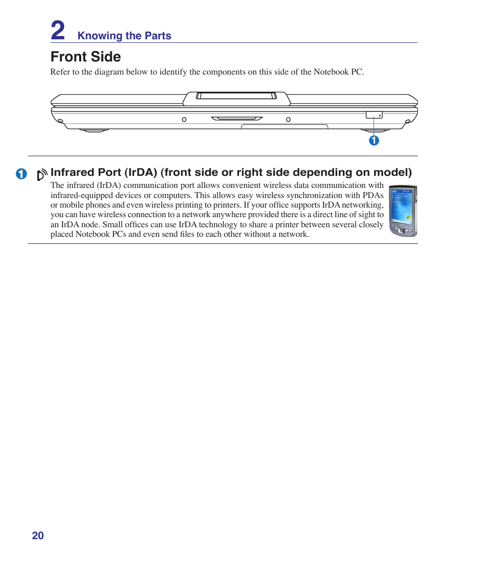 Front side | Asus VX2 User Manual | Page 20 / 101