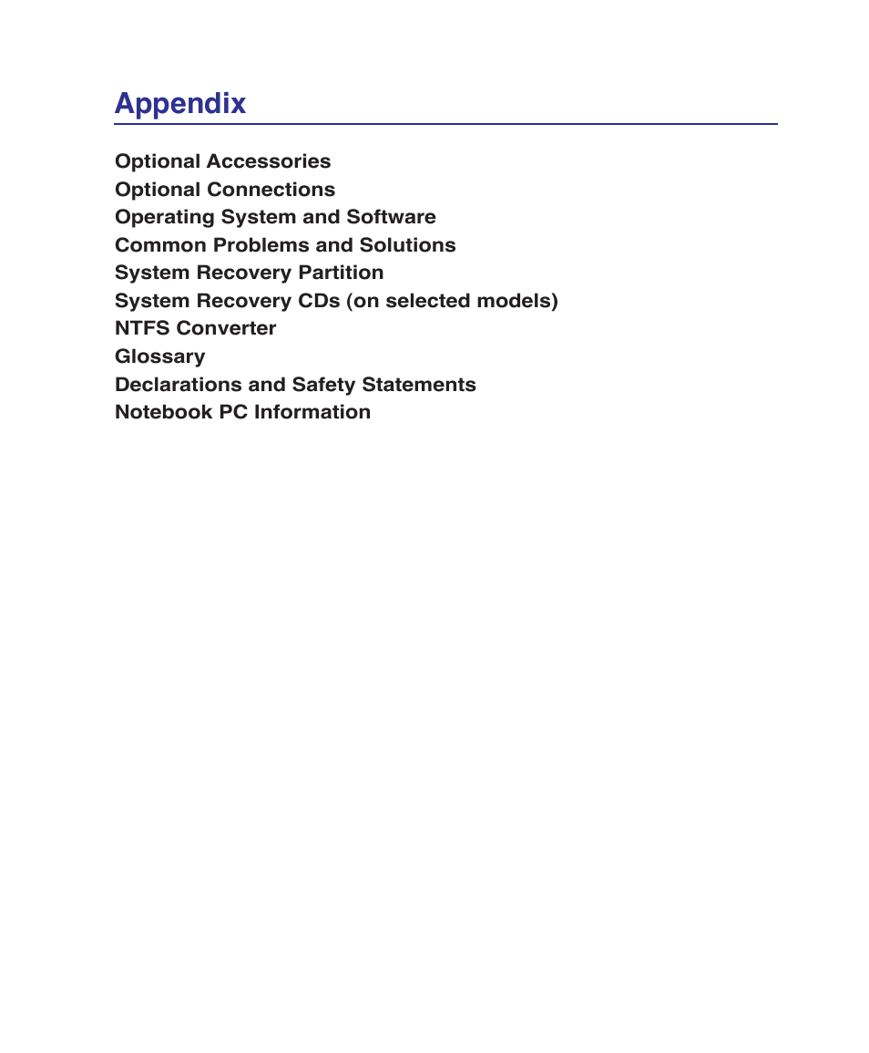 Appendix | Asus VX2 User Manual | Page 71 / 101