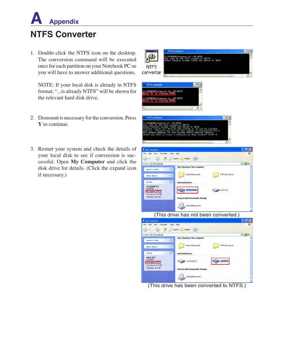 Ntfs converter | Asus VX2 User Manual | Page 84 / 101