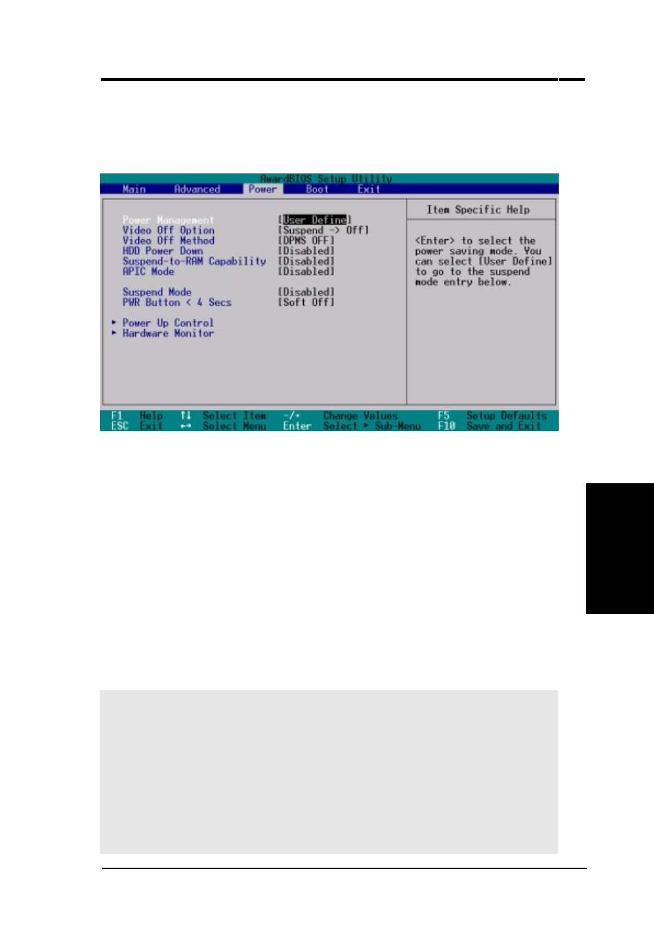 Bios setup, 5 power menu | Asus TUEP2-M User Manual | Page 69 / 104