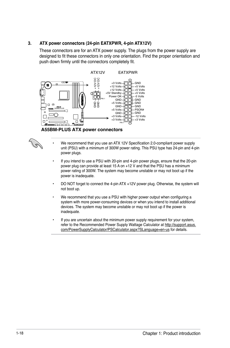 A55bm-plus atx power connectors | Asus A55BM-PLUS User Manual | Page 26 / 72