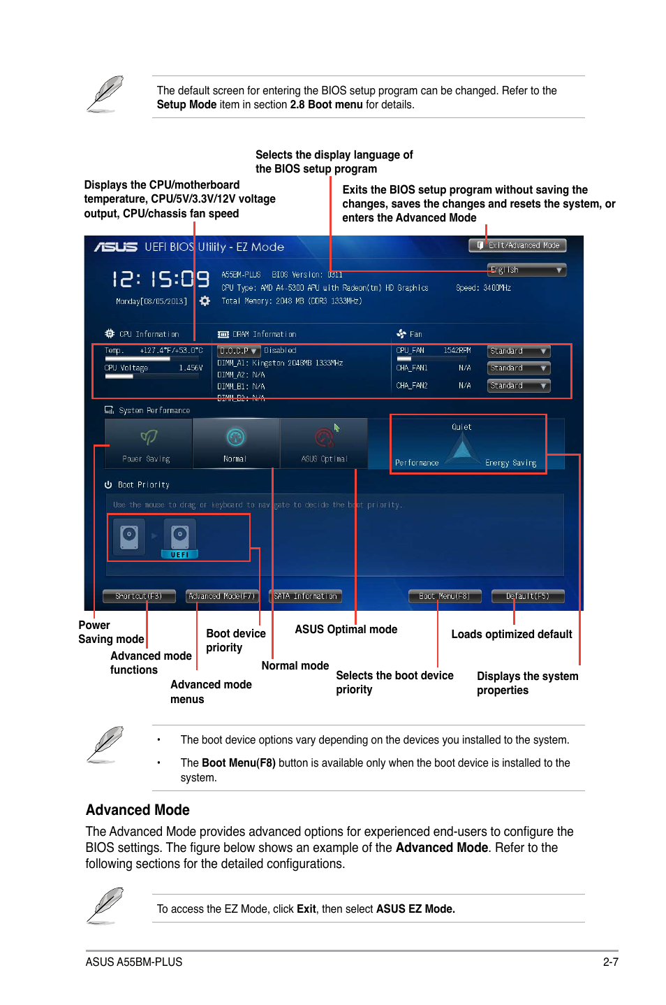 Advanced mode | Asus A55BM-PLUS User Manual | Page 39 / 72
