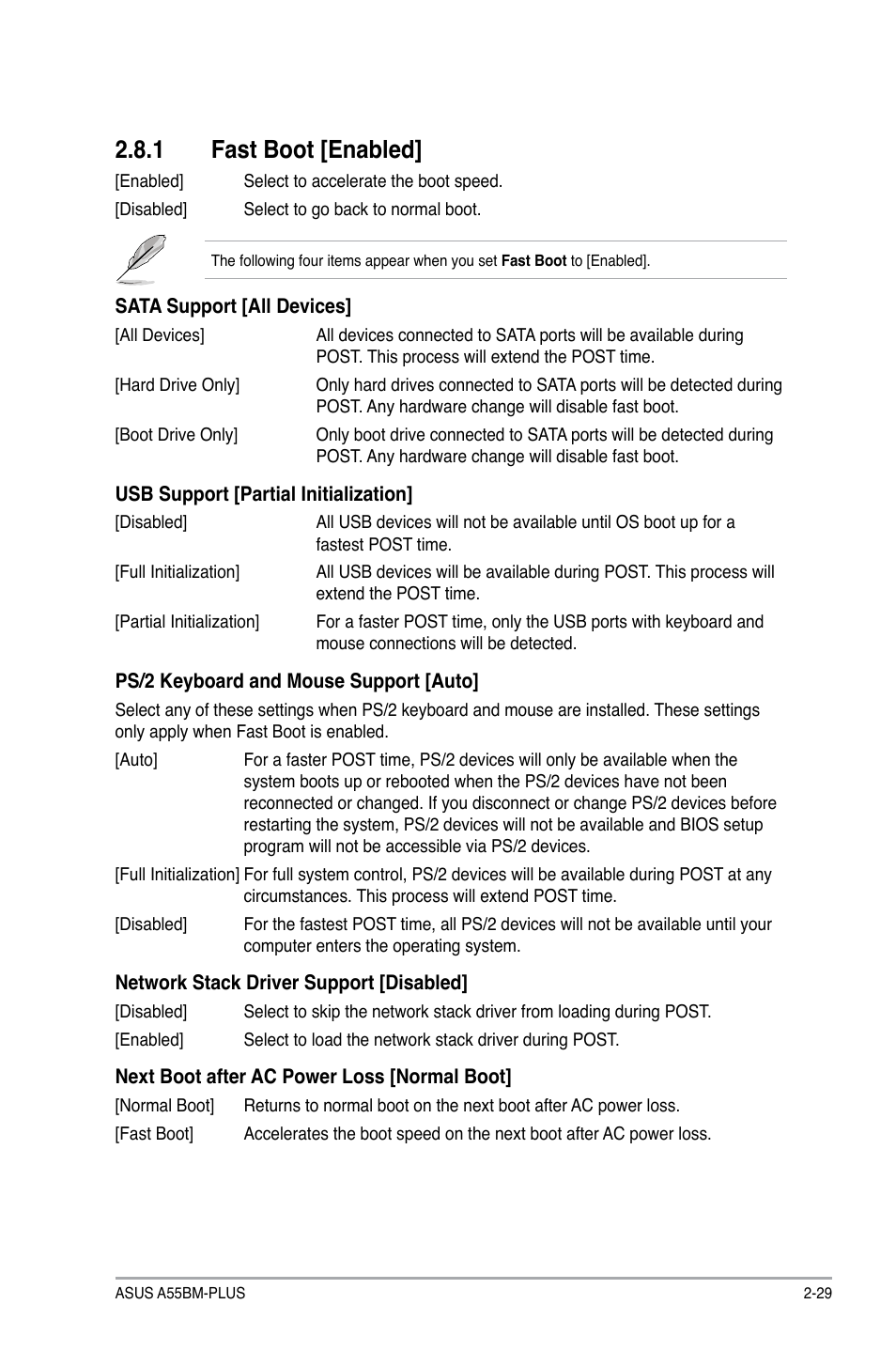 1 fast boot [enabled | Asus A55BM-PLUS User Manual | Page 61 / 72