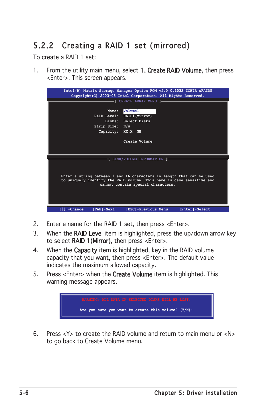 2 creating a raid 1 set (mirrored) | Asus P5MT-MX/C User Manual | Page 102 / 156