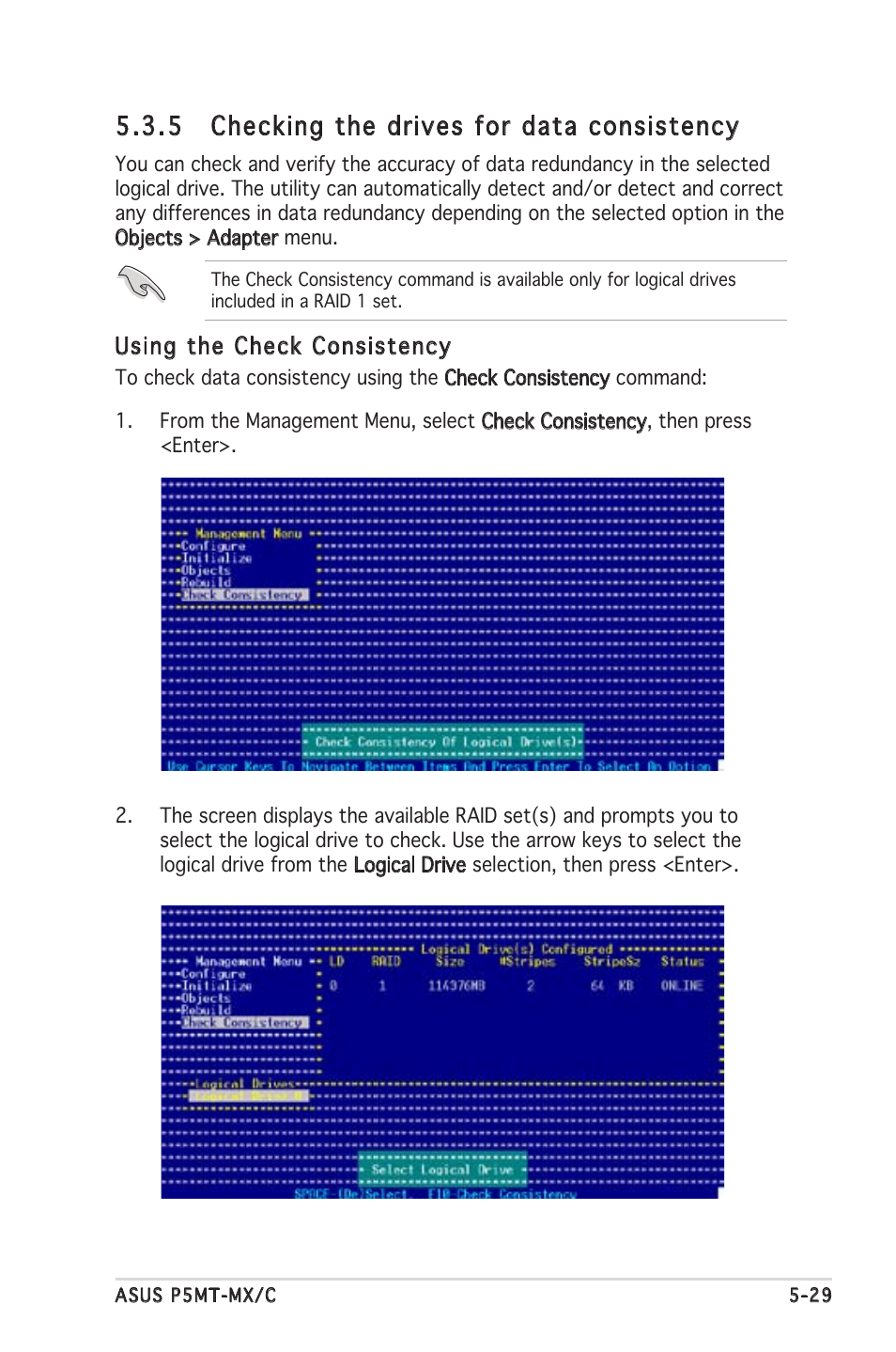 5 checking the drives for data consistency | Asus P5MT-MX/C User Manual | Page 125 / 156