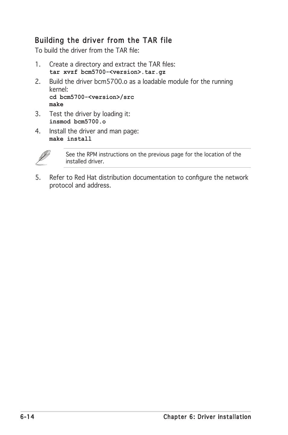 Building the driver from the tar file | Asus P5MT-MX/C User Manual | Page 146 / 156