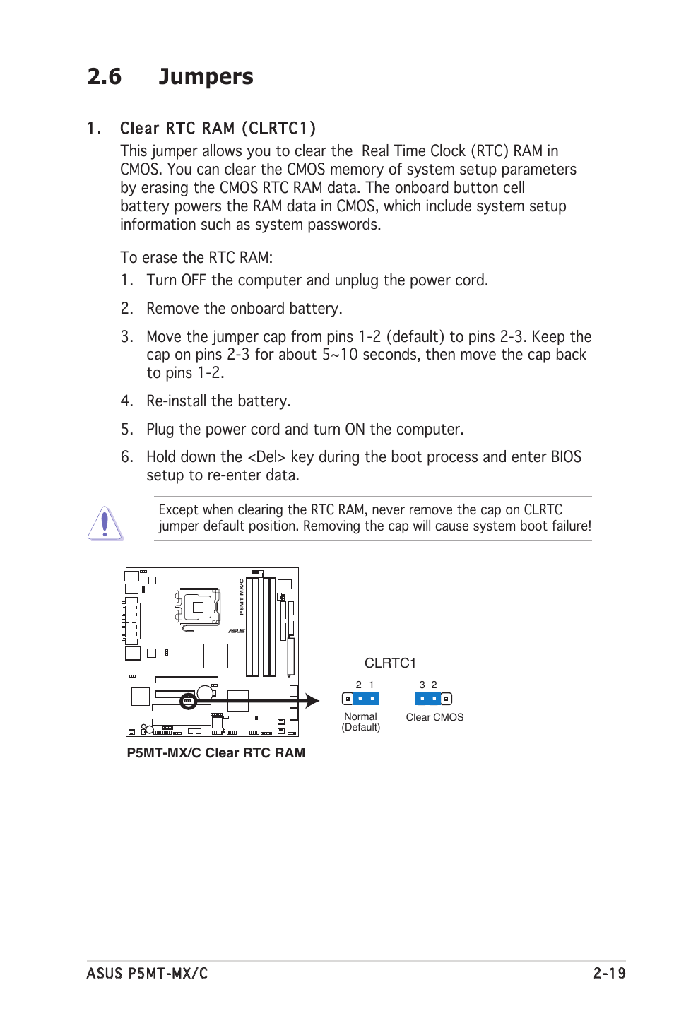 6 jumpers | Asus P5MT-MX/C User Manual | Page 39 / 156