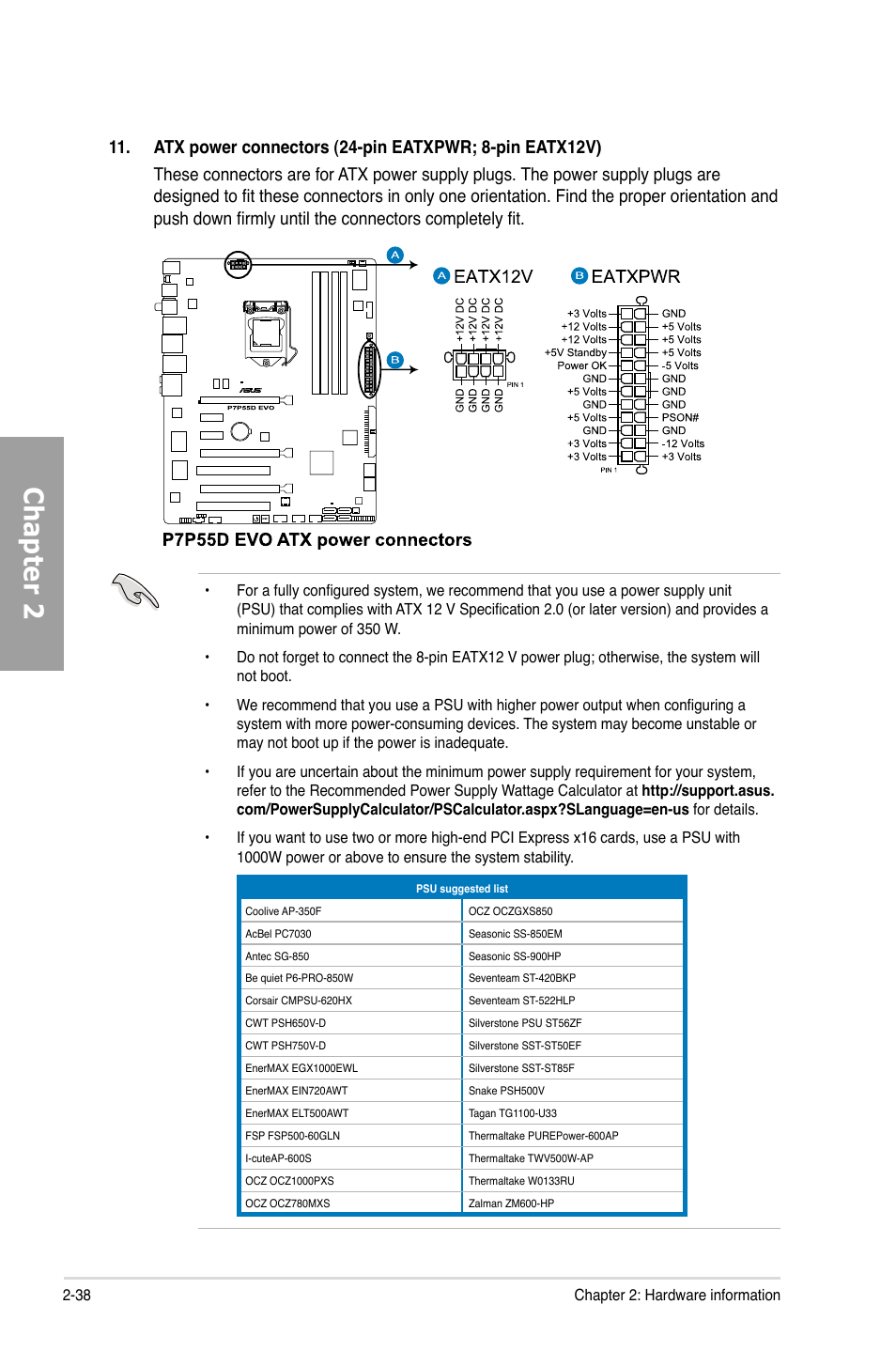 Chapter 2 | Asus P7P55D EVO User Manual | Page 58 / 128