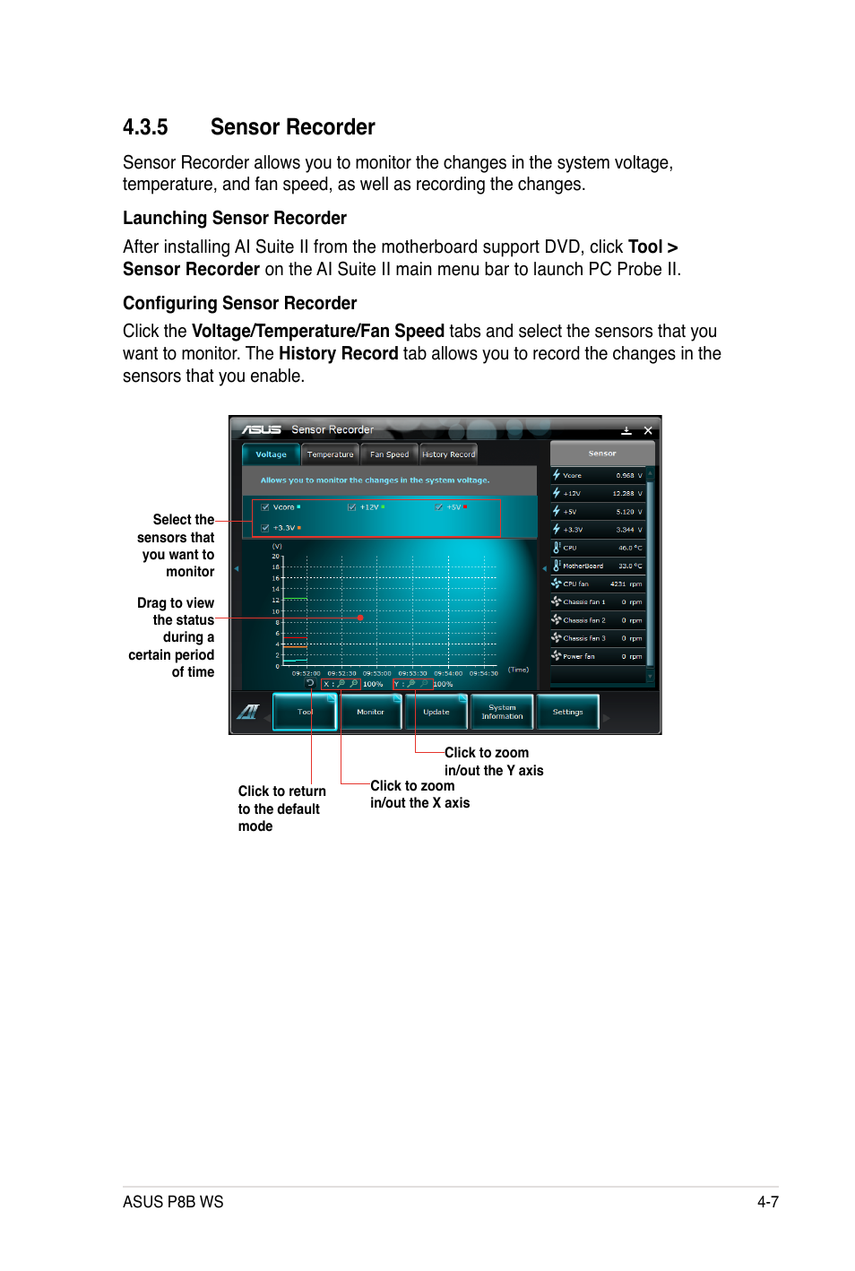 5 sensor recorder | Asus P8B WS User Manual | Page 125 / 148