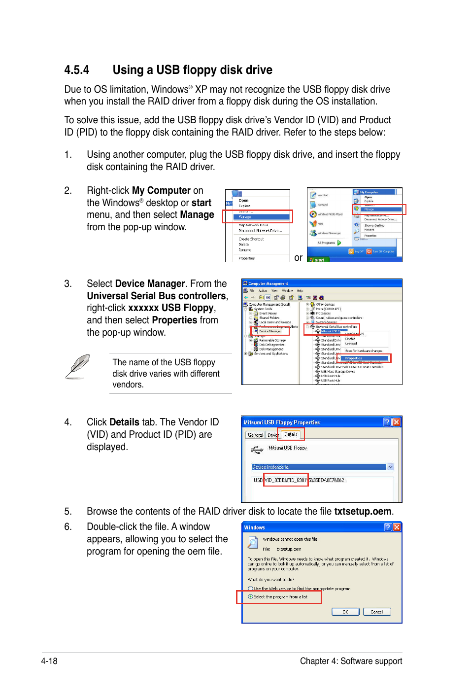 4 using a usb floppy disk drive | Asus P8B WS User Manual | Page 136 / 148