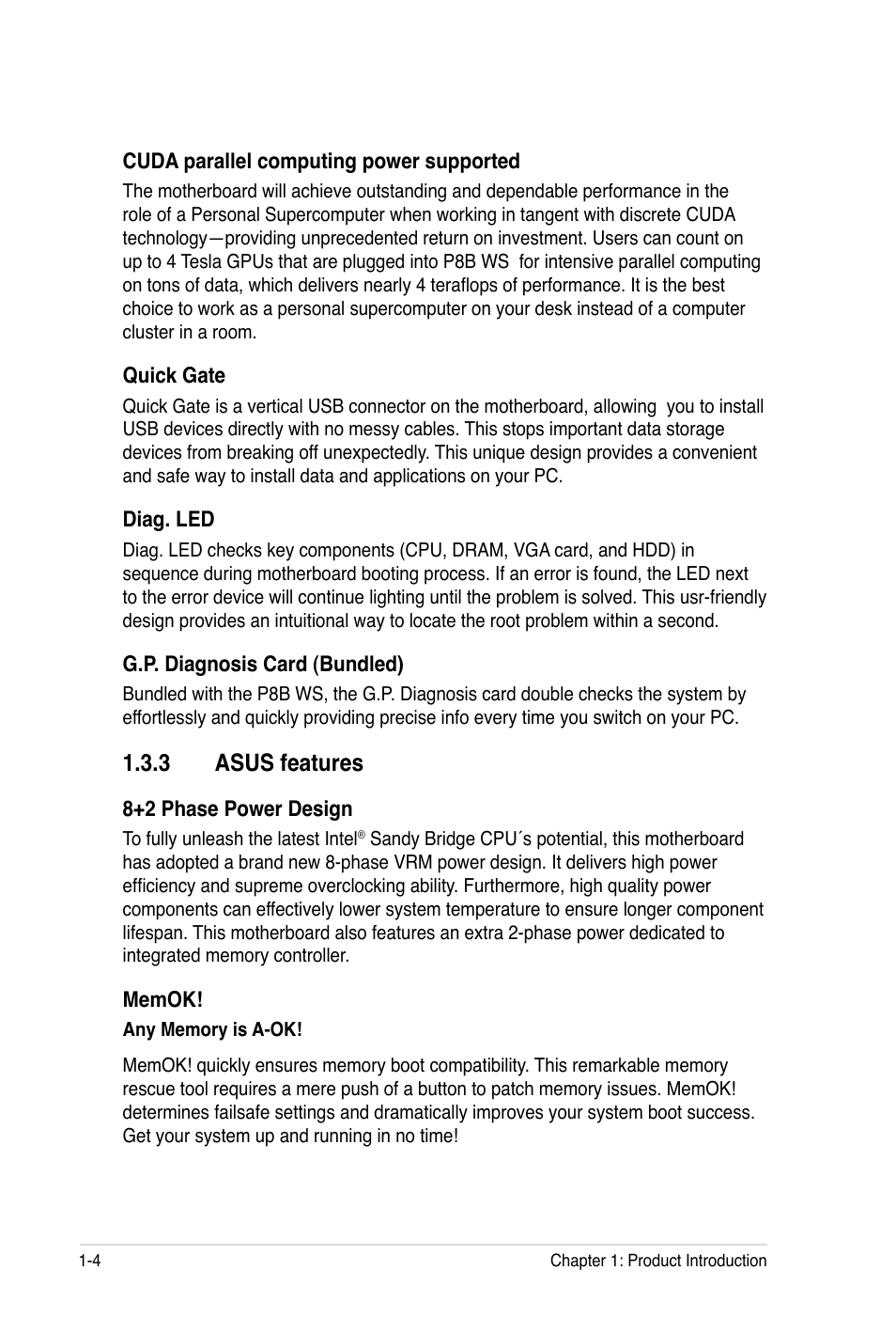 3 asus features | Asus P8B WS User Manual | Page 20 / 148