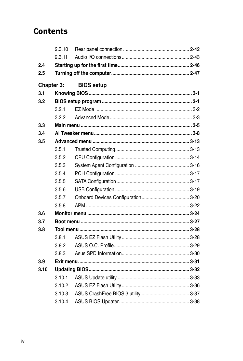 Asus P8B WS User Manual | Page 4 / 148