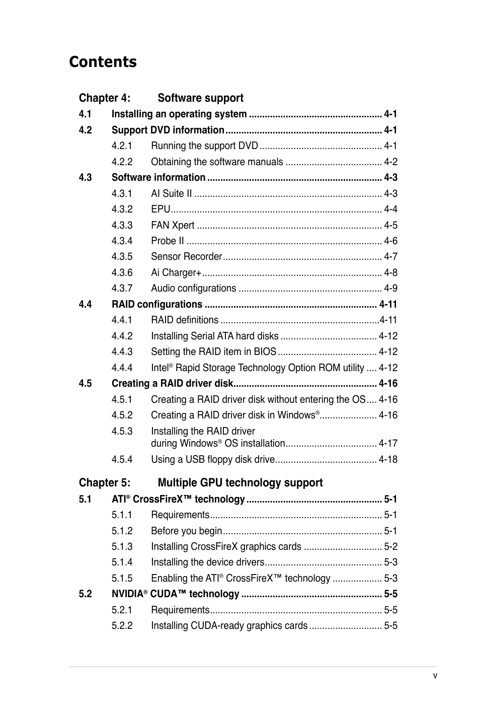 Asus P8B WS User Manual | Page 5 / 148