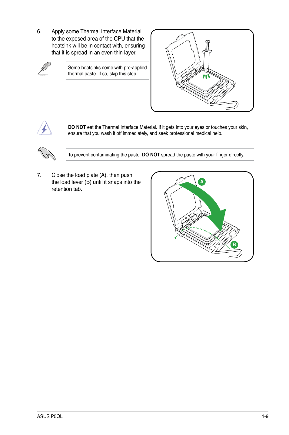 Asus P5QL User Manual | Page 19 / 64