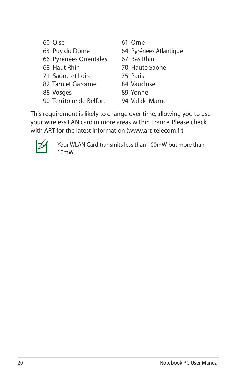 Asus X8AIL User Manual | Page 20 / 28