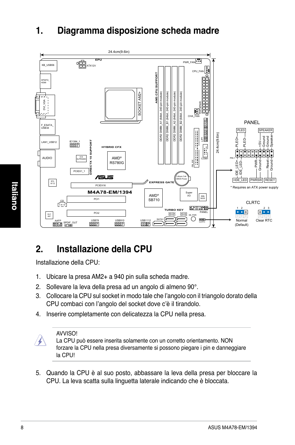Panel | Asus M4A78-EM/1394 User Manual | Page 8 / 38