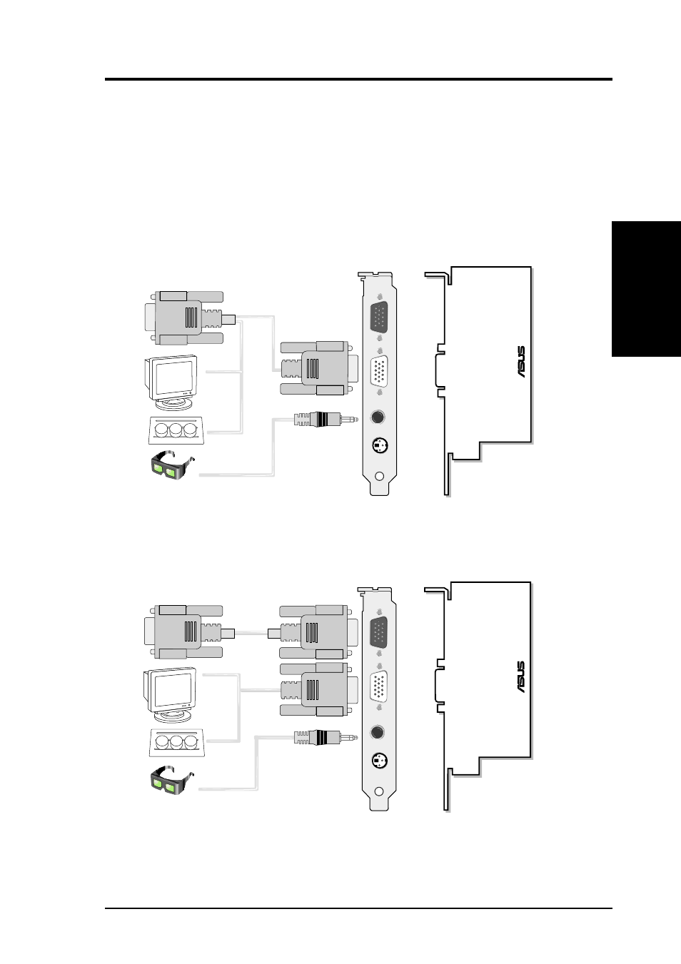 Ii. hardware setup, Asus vr-100 optional upgrade kit, Y-type connection standard connection | Ii. h/w setup asus vr-100 | Asus V7700 Ti User Manual | Page 19 / 104