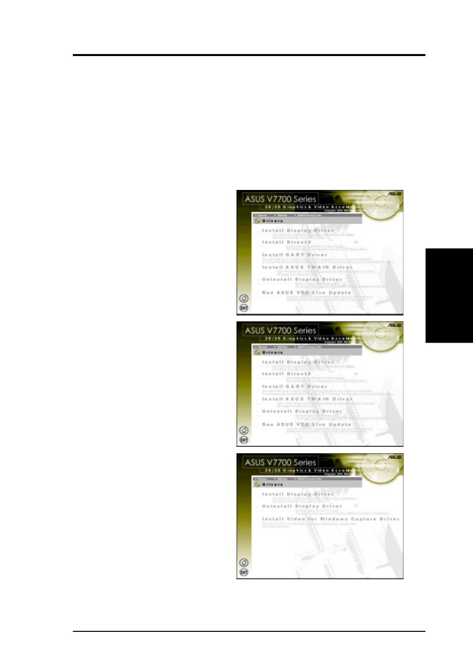 Iii. software setup, Drivers, Install display driver | Asus V7700 Ti User Manual | Page 29 / 104