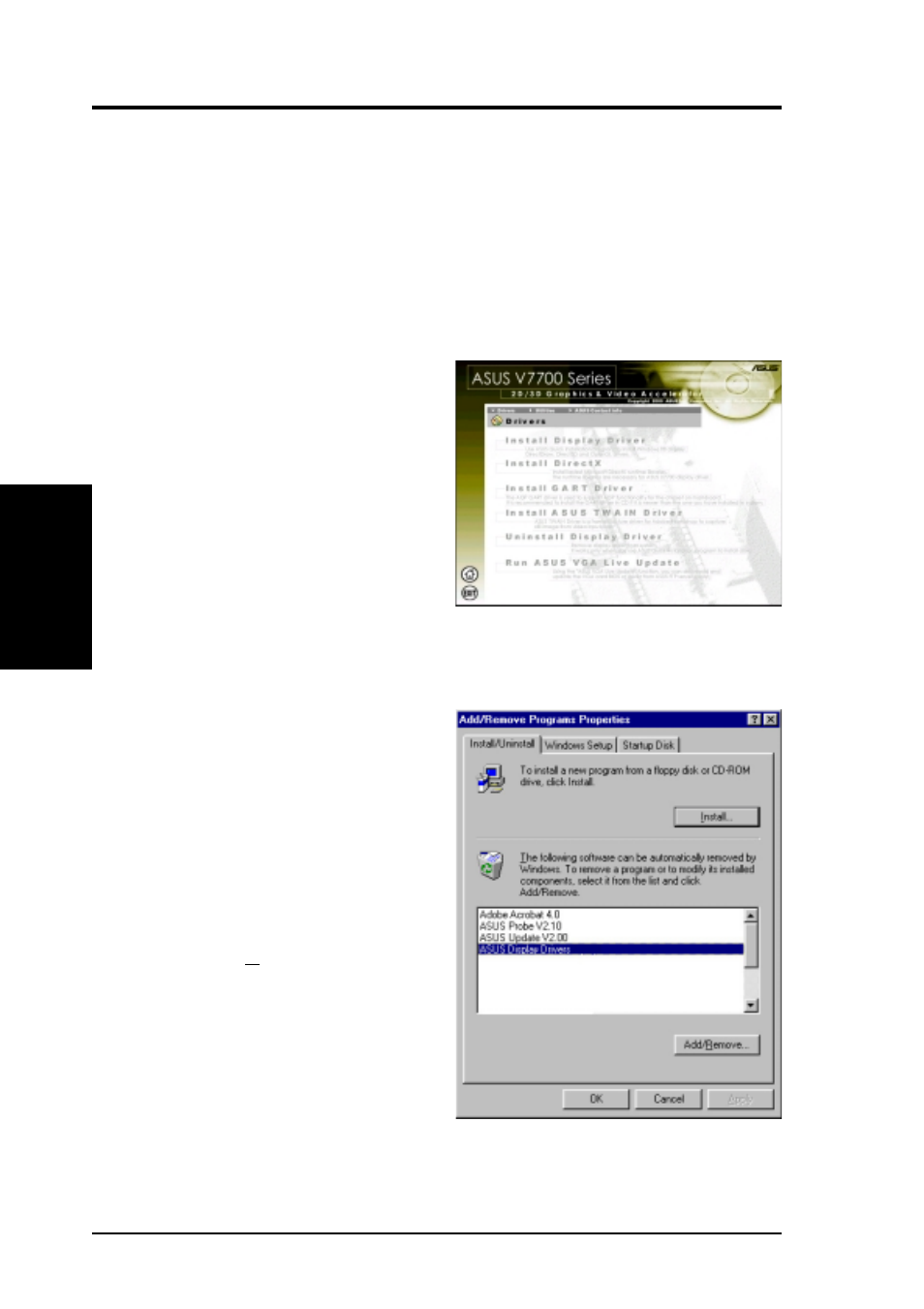 Iii. software setup, Uninstall display driver | Asus V7700 Ti User Manual | Page 34 / 104