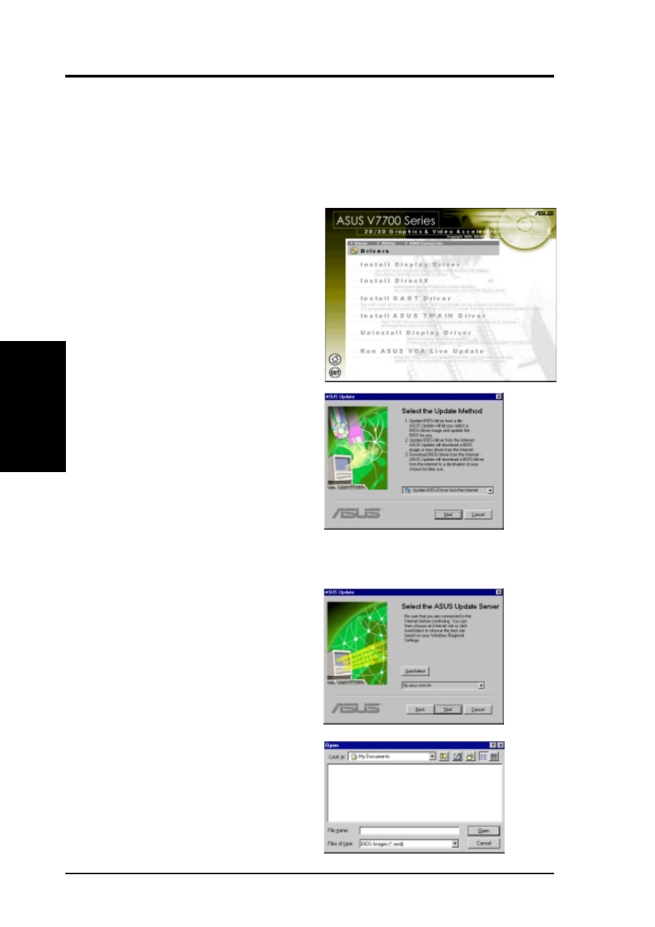 Iii. software setup, Run asus vga live update | Asus V7700 Ti User Manual | Page 36 / 104