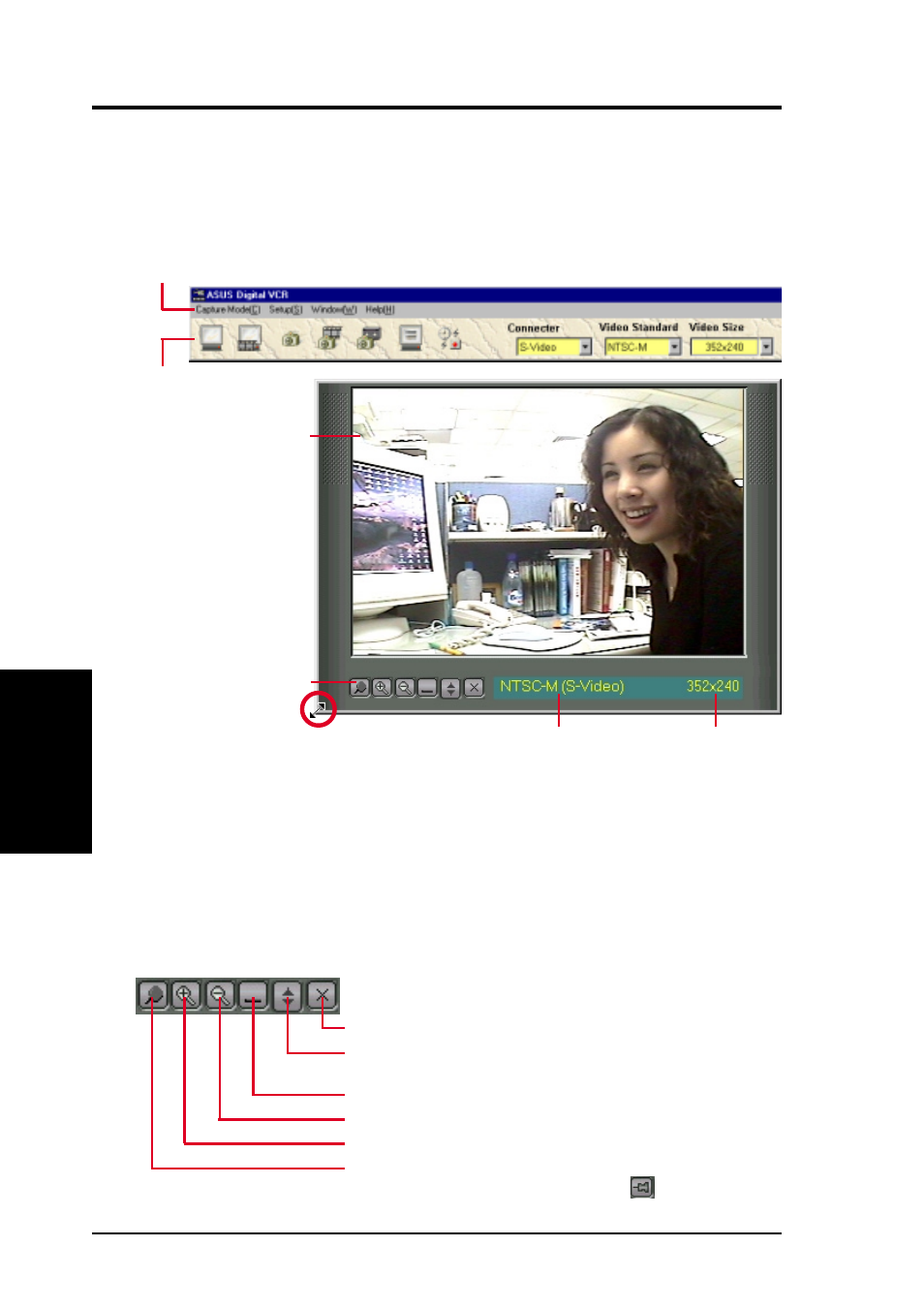 Software reference, Using asus digital vcr, Asus digital vcr monitor | Monitor toolbox, S/w reference asus digital vcr | Asus V7700 Ti User Manual | Page 82 / 104