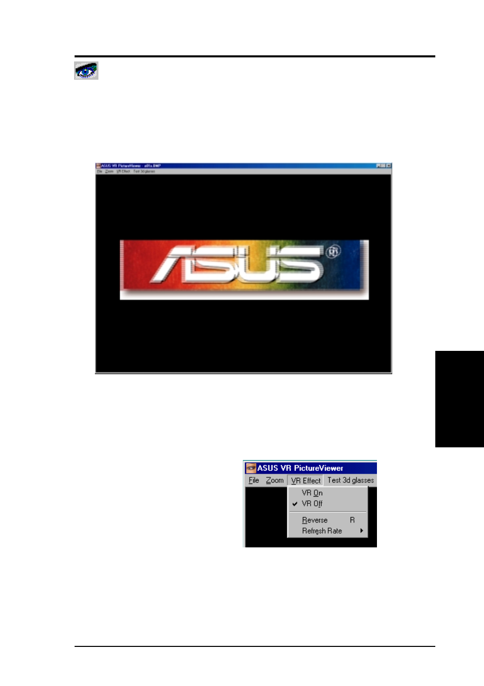 Software reference, Asus vr pictureviewer | Asus V7700 Ti User Manual | Page 97 / 104