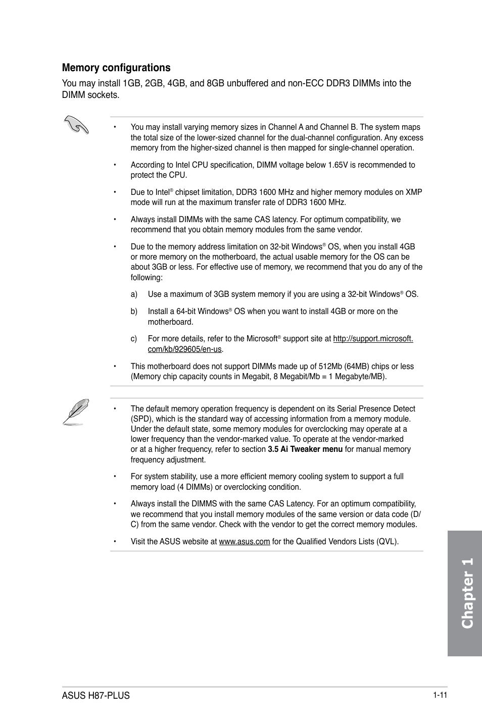 Chapter 1 | Asus H87-PLUS User Manual | Page 25 / 136